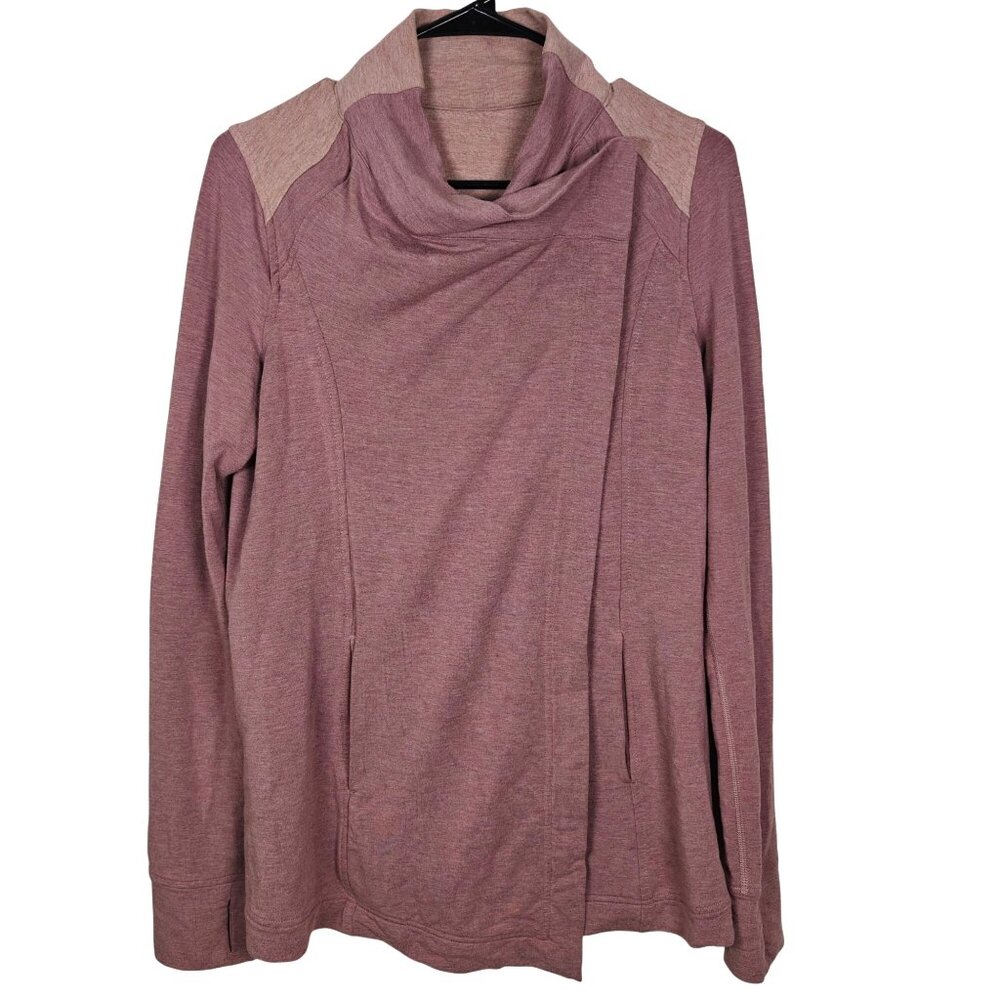 Lululemon Coast Wrap Heathered Mod Chalky Rose Long Sleeve Womens Size 6 - Picture 2 of 10